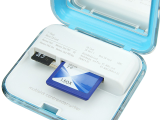 Illustration for article titled USB Memory Card Reader With Compact Mirror. Verdict: Wacky!